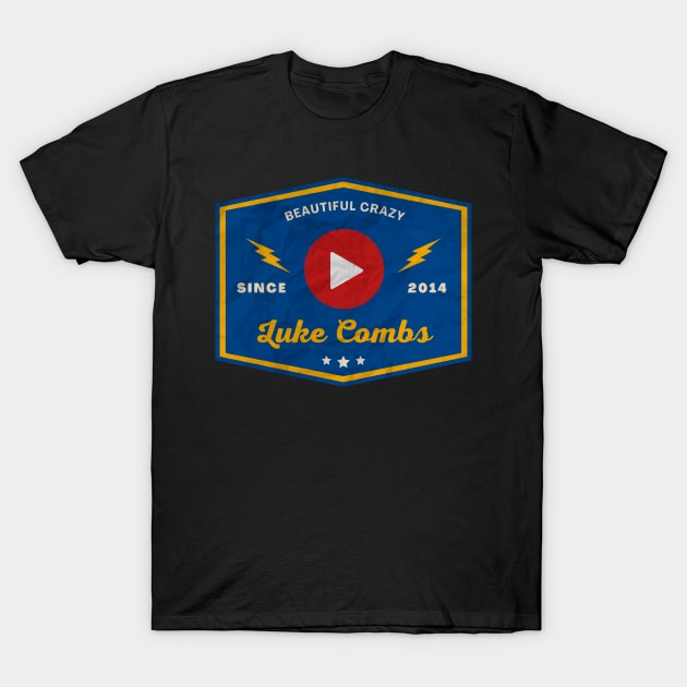 Luke Combs // Play Button T-Shirt by Blue betta